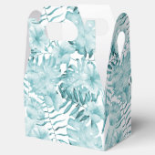 Ballotins Feuilles Florales Bleu Aqua Tropical (Ouvert)