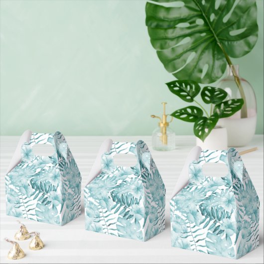 Ballotins Feuilles Florales Bleu Aqua Tropicales (Multiple)
