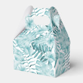 Ballotins Feuilles Florales Bleu Aqua Tropicales (Verso)