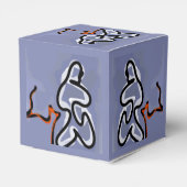 Ballotins Figure avec Feline : bleu Abstrait, orange, B & W (Arrière)