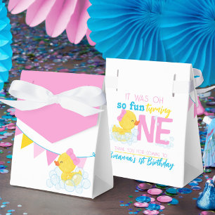 Ballotins Fille Aquarelle Caoutchouc Canard 1er Anniversaire