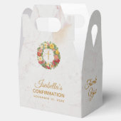 Ballotins Fille Confirmation Croix Rose Wreath Marble Floral (Ouvert)