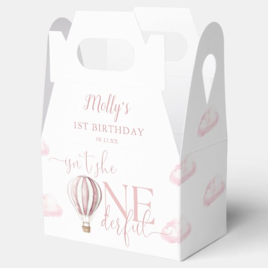 Ballotins Fille en ballons roses 1er anniversaire (Ouvert)