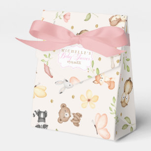 Ballotins Fille rose marron aquarelle Animaux de la forêt