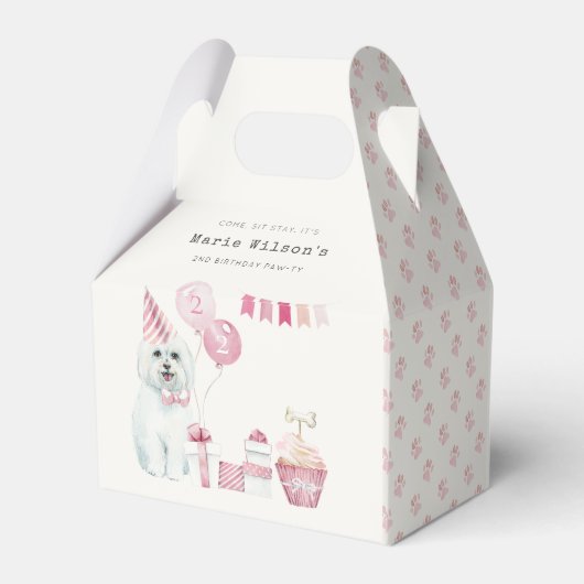 Ballotins Filles mignonnes Roses Fête Chien Chien Robe N'Imp (Arrière)