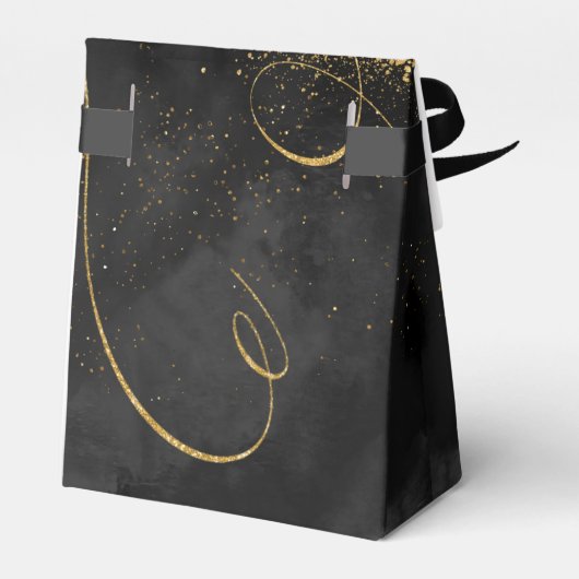 Ballotins Fine Lines Gold Abstrait Mariage V1 Black ID867 (Arrière)