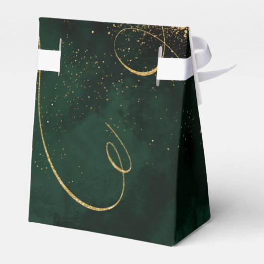 Ballotins Fine Lines Gold Abstrait Mariage V1 Emerald ID867 (Arrière)