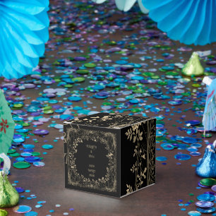 Ballotins Finition florale sépia noir et or luxueuse 