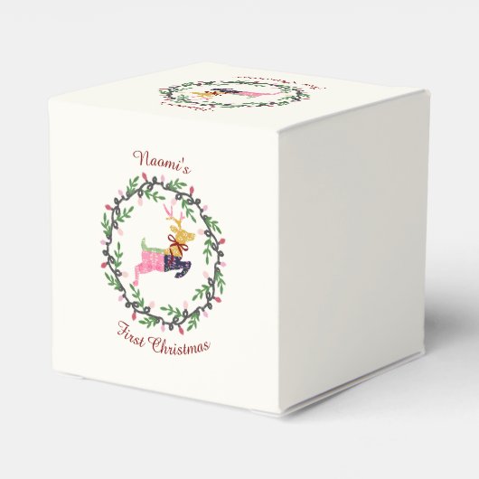 Ballotins First Christmas Deer with Wreath Customize (Arrière)