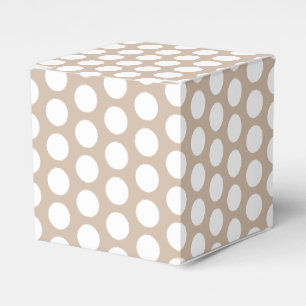 Ballotins Flacons de neige blancs, cadeau beige pois