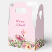 Ballotins Flamant rose dans les fleurs tropicales (Ouvert)