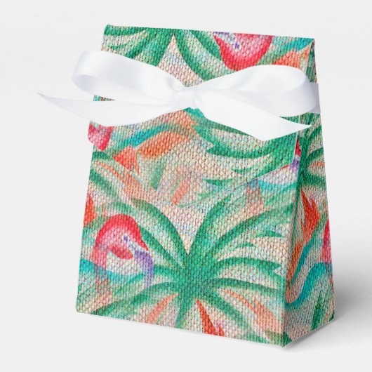 Ballotins Flamant rose Palm Tree Burlap Look (Verso)