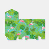 Ballotins Flamant rose palme tropicale boîte à cadeaux (Déplié)