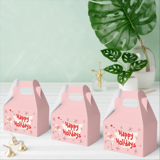 Ballotins Flamant rose Père Noël Rose Joyeux Vacances gable (Multiple)