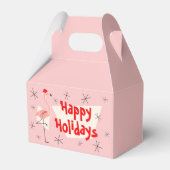 Ballotins Flamant rose Père Noël Rose Joyeux Vacances gable (Verso)