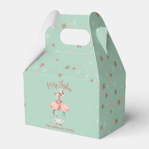Ballotins Flamant Rose Tropical Avec Chapeaux de Père Noël N