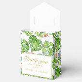 Ballotins Flamant rose tropical Palm Feuille MERCI vert rose (Ouvert)