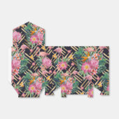 Ballotins flamants et strokies tropicaux à fleurs et or (Déplié)