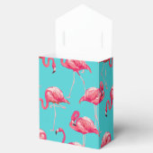Ballotins Flamingo rose sur arrière - plan turquoise (Ouvert)