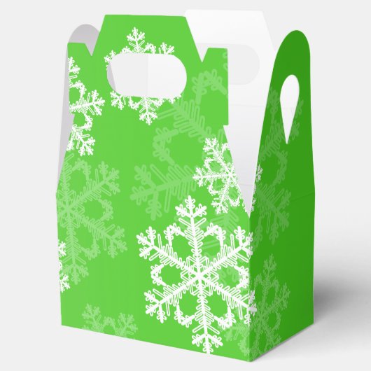 Ballotins Flammes de neige blanches vertes Noël minimal (Ouvert)