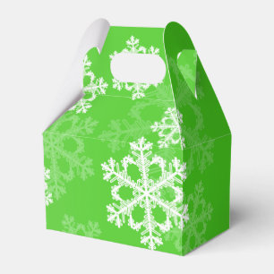 Ballotins Flammes de neige blanches vertes Noël minimal
