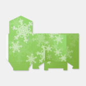 Ballotins Flammes de neige blanches vertes Noël minimal (Déplié)