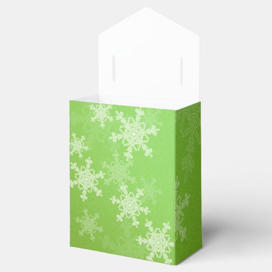 Ballotins Flammes de neige blanches vertes Noël minimal (Ouvert)