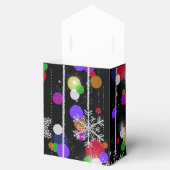 Ballotins Flammes de neige de Noël en argent sur noir (Ouvert)