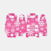 Ballotins Flammes de neige de Noël rose Fête personnalisée p (Déplié)