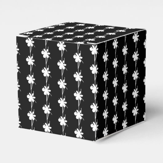 Ballotins Flèches de neige blanche motif cadeau noir (Verso)