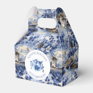 Ballotins Fleur Bleu Vintage Chinois Moulin à Vent Hollandai