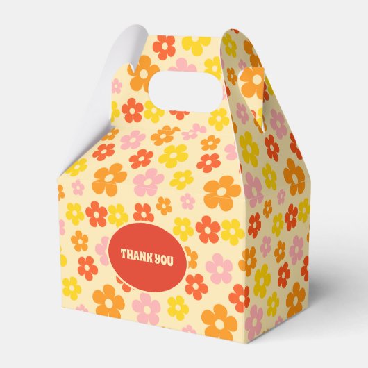 Ballotins Fleur Boho Orange Retro coloré 50e anniversaire (Verso)