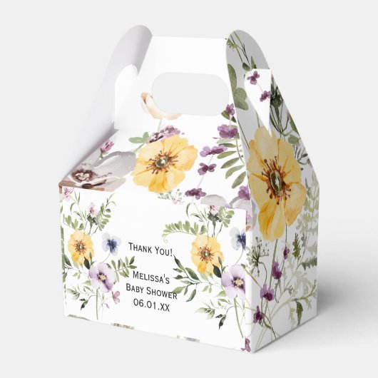 Ballotins Fleur de jardin sauvage boîte de faveur (Verso)