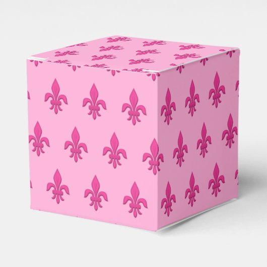 Ballotins Fleur de Lis à Fuchsia rose sur rose clair (Verso)