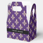 Ballotins Fleur de Lis, Beige on Purple, Royal, Your Name (Ouvert)