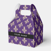 Ballotins Fleur de Lis, Beige on Purple, Royal, Your Name (Verso)