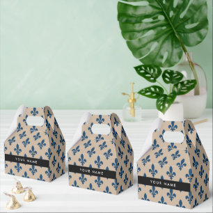 Ballotins Fleur de Lis, Bleu Marine sur Beige, Royal, Votre