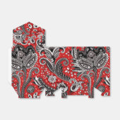 Ballotins Fleur de Paisley Bohème Rouge Noir et Blanc Boho (Déplié)