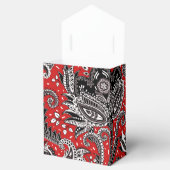 Ballotins Fleur de Paisley Bohème Rouge Noir et Blanc Boho (Ouvert)