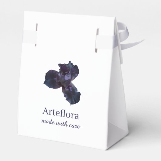 Ballotins Fleur d'Iris Violet Élégant Marque de Fleuriste (Arrière)