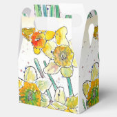 Ballotins Fleur jonquille jaune Aquarelle Anniversaire (Ouvert)
