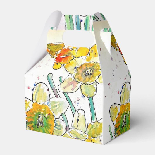 Ballotins Fleur jonquille jaune Aquarelle Anniversaire (Verso)