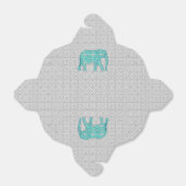 Ballotins Fleur mandala éléphant - turquoise, gris & blanc (Déplié)