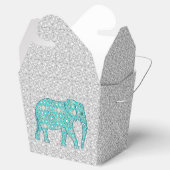 Ballotins Fleur mandala éléphant - turquoise, gris & blanc (Ouvert)