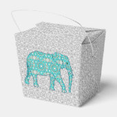 Ballotins Fleur mandala éléphant - turquoise, gris & blanc (Arrière)