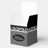 Ballotins Fleur Mariage noir blanc argent Merci (Ouvert)