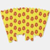 Ballotins Fleur orangée et rouge sur jaune (Déplié)