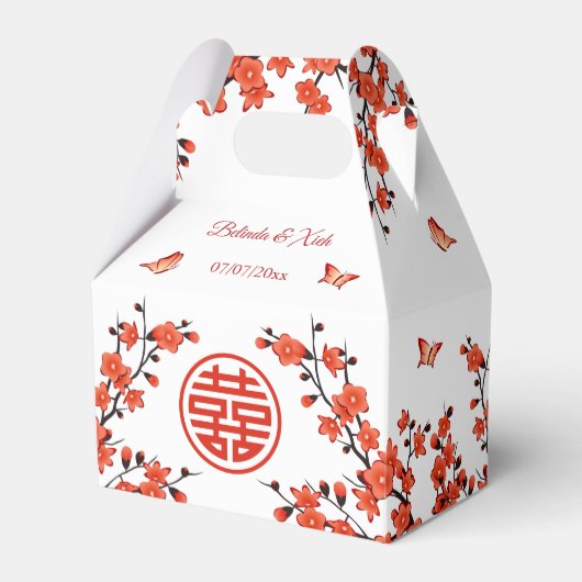 Ballotins Fleur orientale rouge | Mariage chinois (Verso)