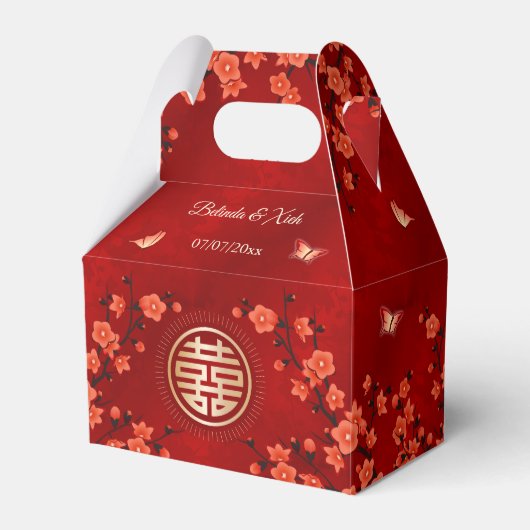 Ballotins Fleur orientale rouge | Mariage chinois (Verso)