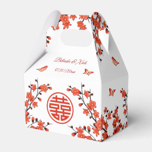 Ballotins Fleur rouge cerise   Mariage chinois